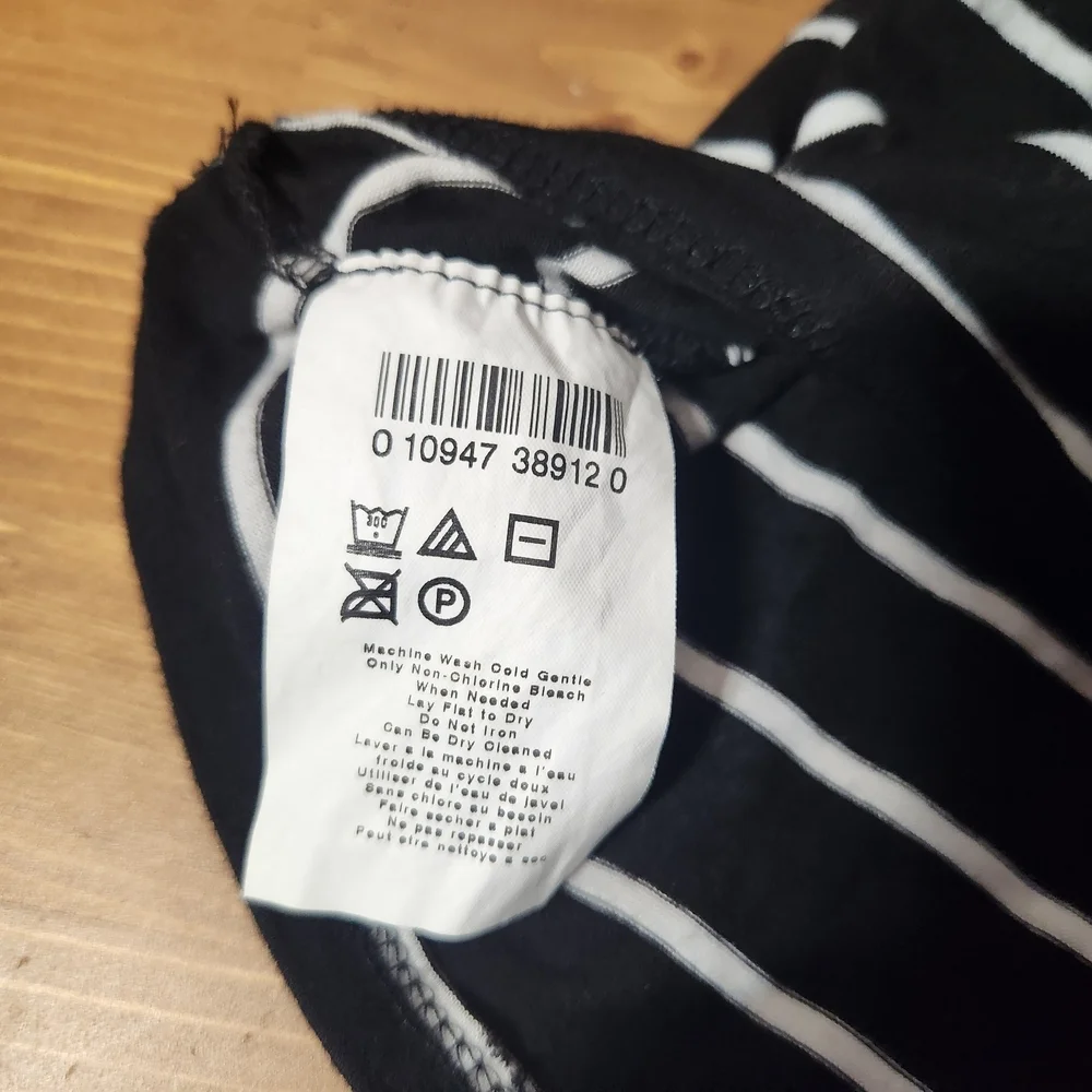 Motherhood Black and White Striped Maternity Dress